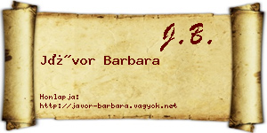 Jávor Barbara névjegykártya